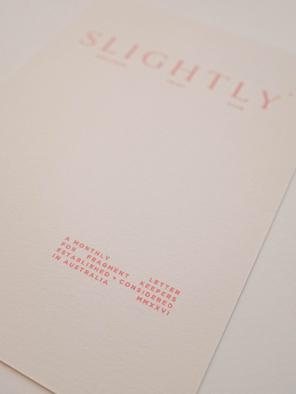 SLIGHTLY ANALOGUE PRINT CLUB