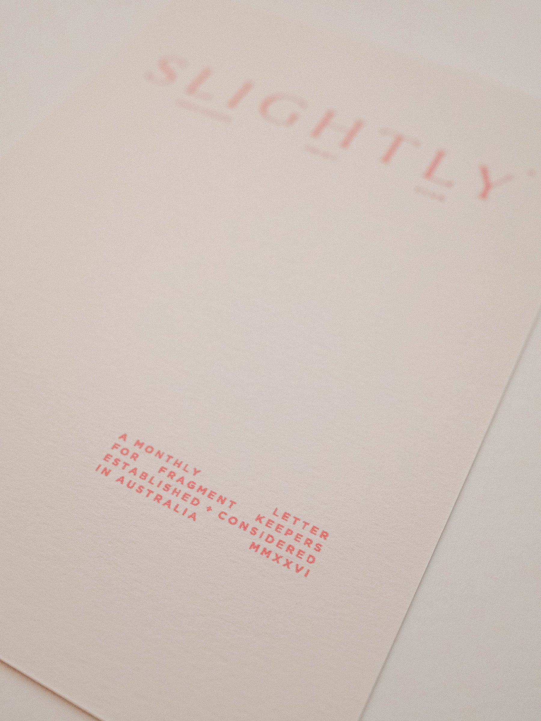 SLIGHTLY ANALOGUE PRINT CLUB